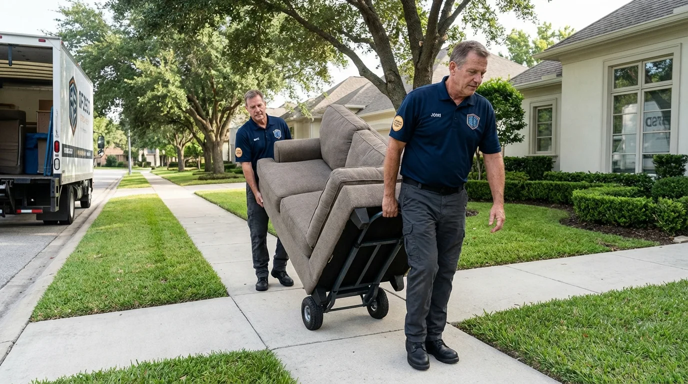 Local residential moving crew loading furniture in Atlantic Beach, NC